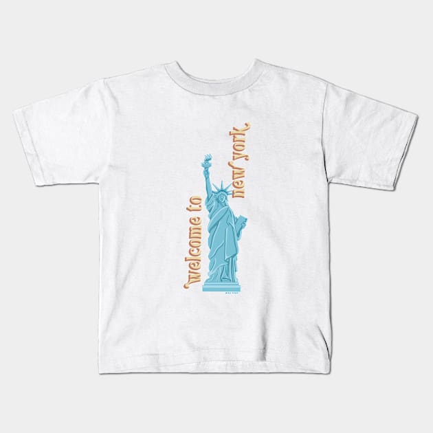 Welcome to New York | (portrait) Kids T-Shirt by Abril Victal